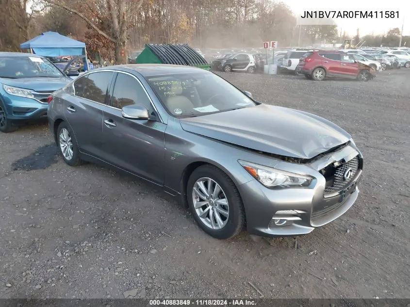 2015 Infiniti Q50 Premium VIN: JN1BV7AR0FM411581 Lot: 40883849