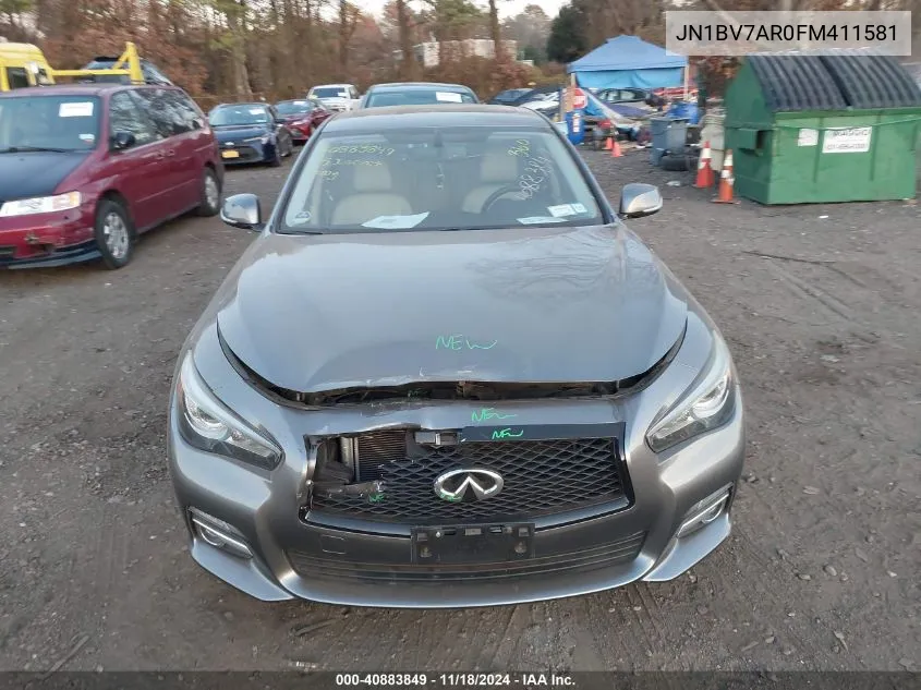 2015 Infiniti Q50 Premium VIN: JN1BV7AR0FM411581 Lot: 40883849