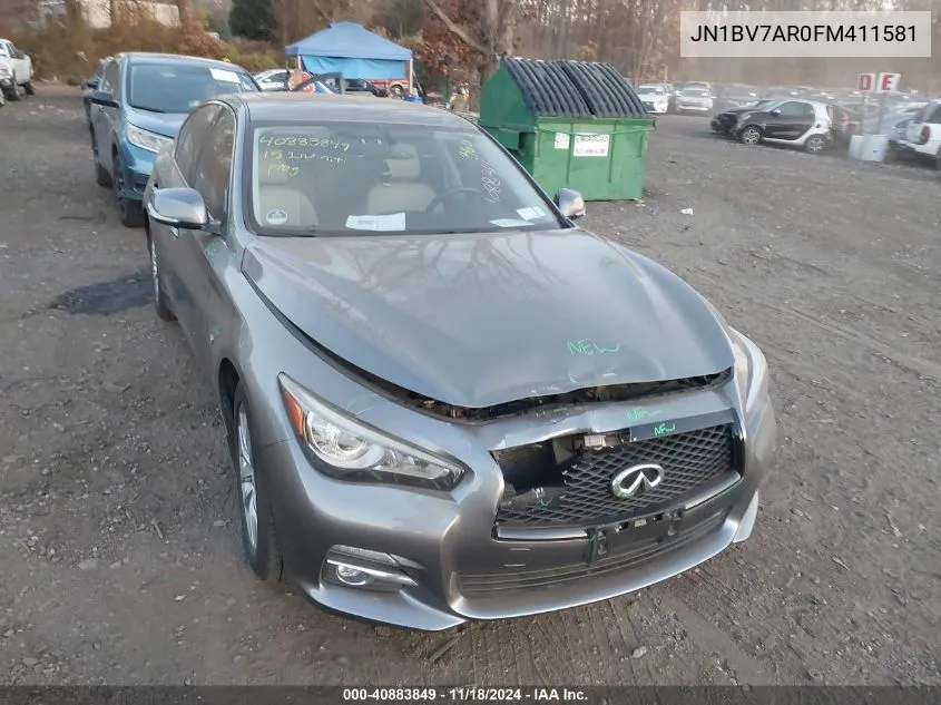 2015 Infiniti Q50 Premium VIN: JN1BV7AR0FM411581 Lot: 40883849