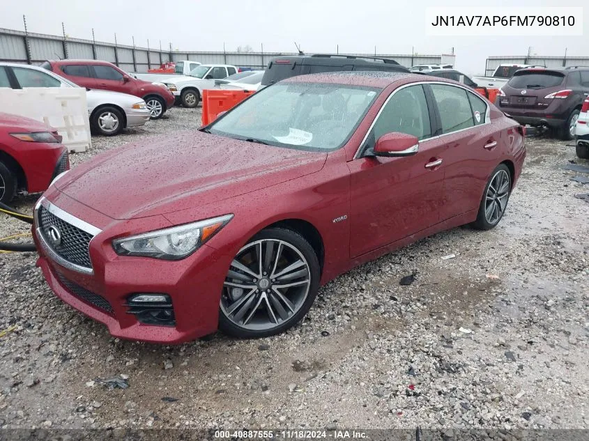 2015 Infiniti Q50 Hybrid Sport VIN: JN1AV7AP6FM790810 Lot: 40887555