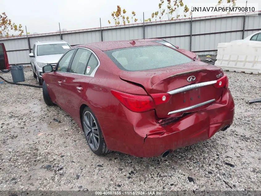 2015 Infiniti Q50 Hybrid Sport VIN: JN1AV7AP6FM790810 Lot: 40887555