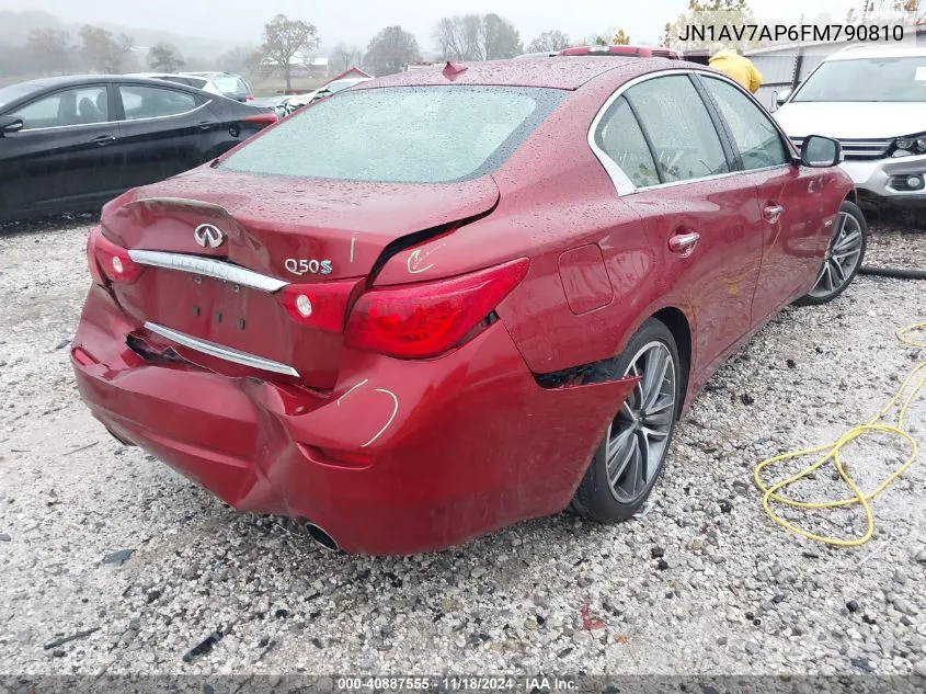 2015 Infiniti Q50 Hybrid Sport VIN: JN1AV7AP6FM790810 Lot: 40887555