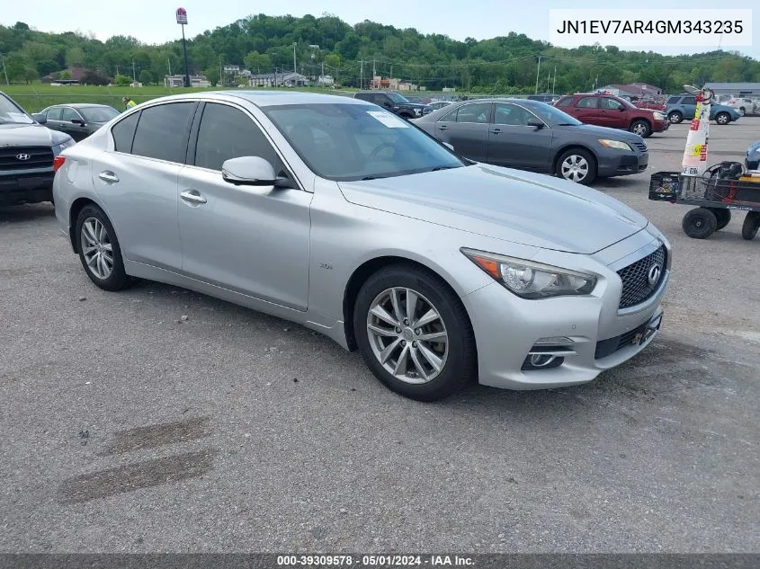 2016 Infiniti Q50 3.0T Premium VIN: JN1EV7AR4GM343235 Lot: 39309578