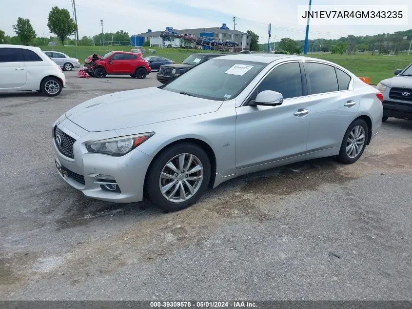 2016 Infiniti Q50 3.0T Premium VIN: JN1EV7AR4GM343235 Lot: 39309578