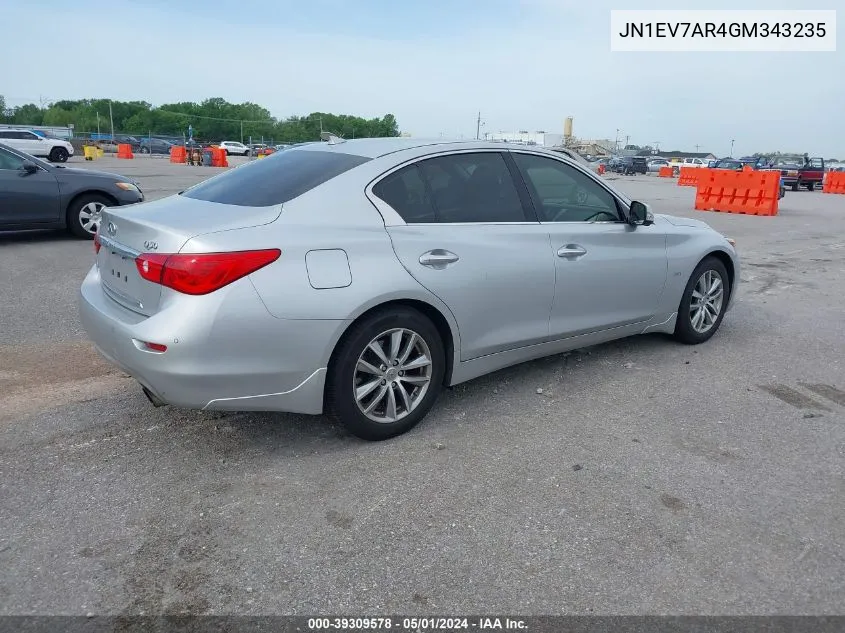 2016 Infiniti Q50 3.0T Premium VIN: JN1EV7AR4GM343235 Lot: 39309578