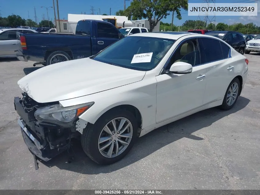 2016 Infiniti Q50 2.0T Premium VIN: JN1CV7AR3GM252349 Lot: 39425256