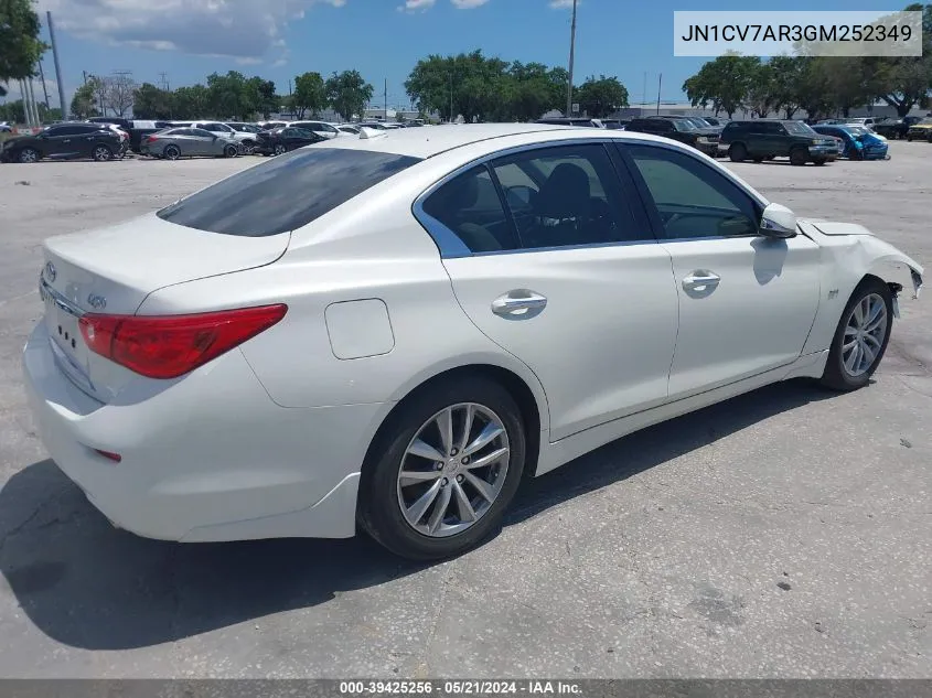 2016 Infiniti Q50 2.0T Premium VIN: JN1CV7AR3GM252349 Lot: 39425256