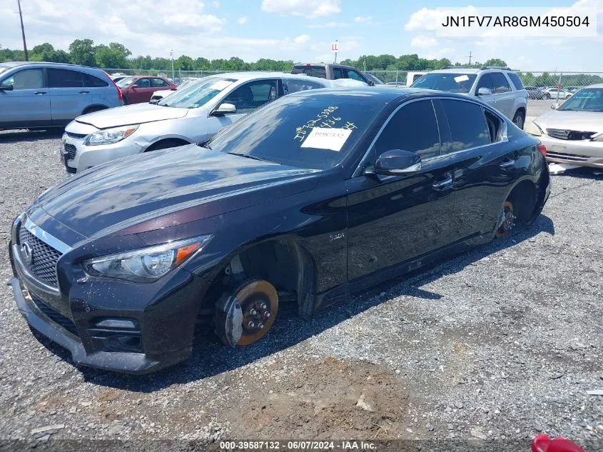 2016 Infiniti Q50 3.0T Red Sport 400 VIN: JN1FV7AR8GM450504 Lot: 39587132