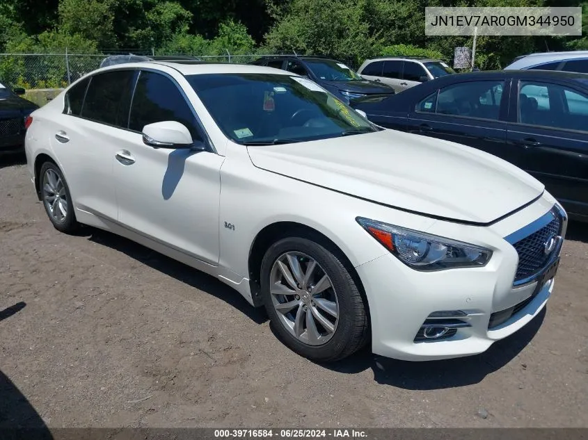 2016 Infiniti Q50 3.0T Premium VIN: JN1EV7AR0GM344950 Lot: 39716584