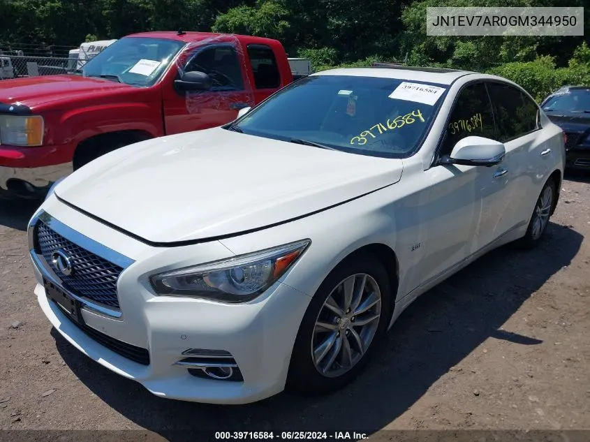 2016 Infiniti Q50 3.0T Premium VIN: JN1EV7AR0GM344950 Lot: 39716584