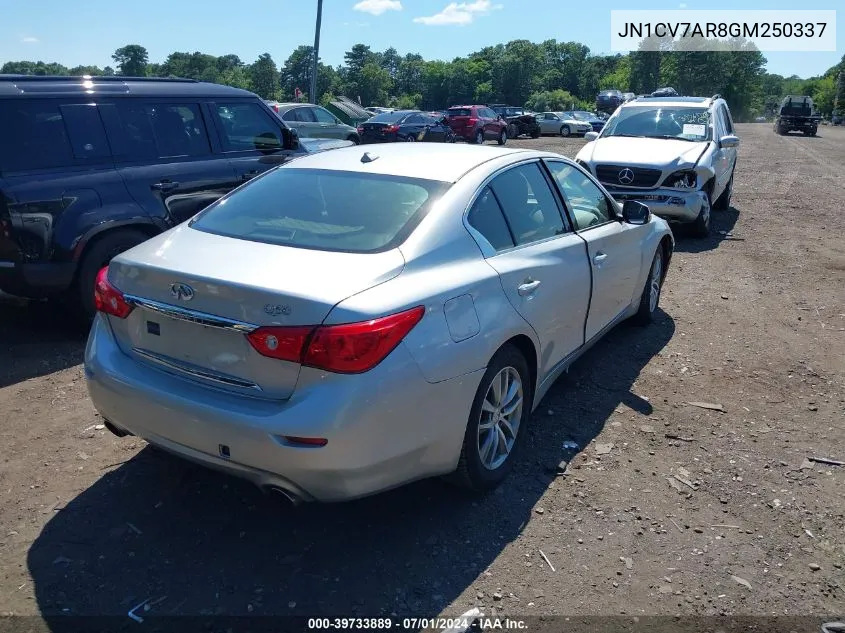 2016 Infiniti Q50 2.0T Base VIN: JN1CV7AR8GM250337 Lot: 39733889