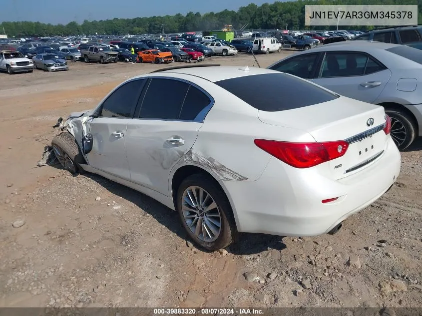 JN1EV7AR3GM345378 2016 Infiniti Q50 3.0T Premium