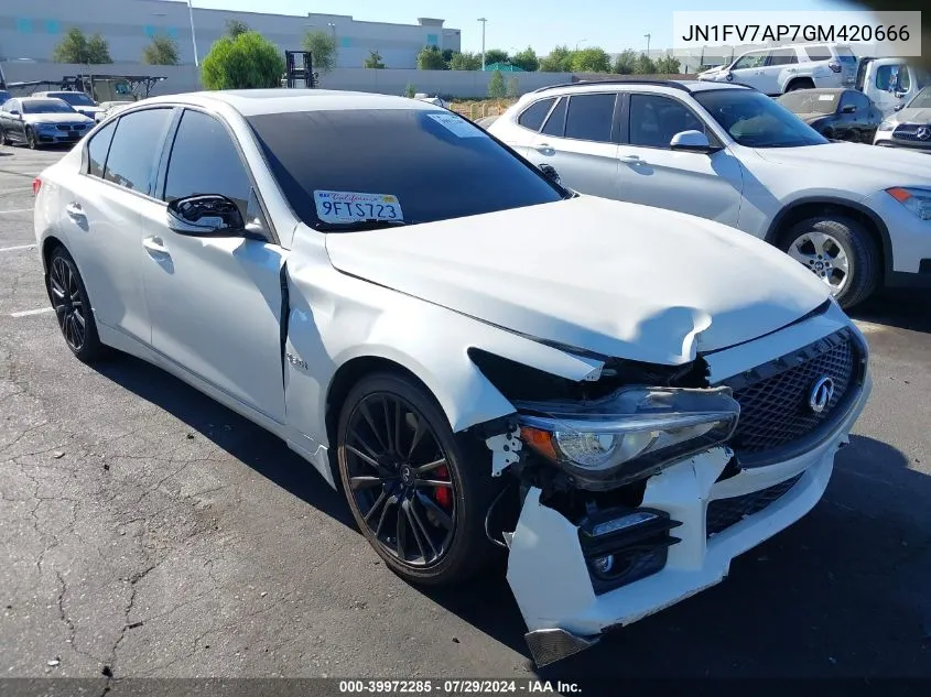 2016 Infiniti Q50 3.0T Red Sport 400 VIN: JN1FV7AP7GM420666 Lot: 39972285