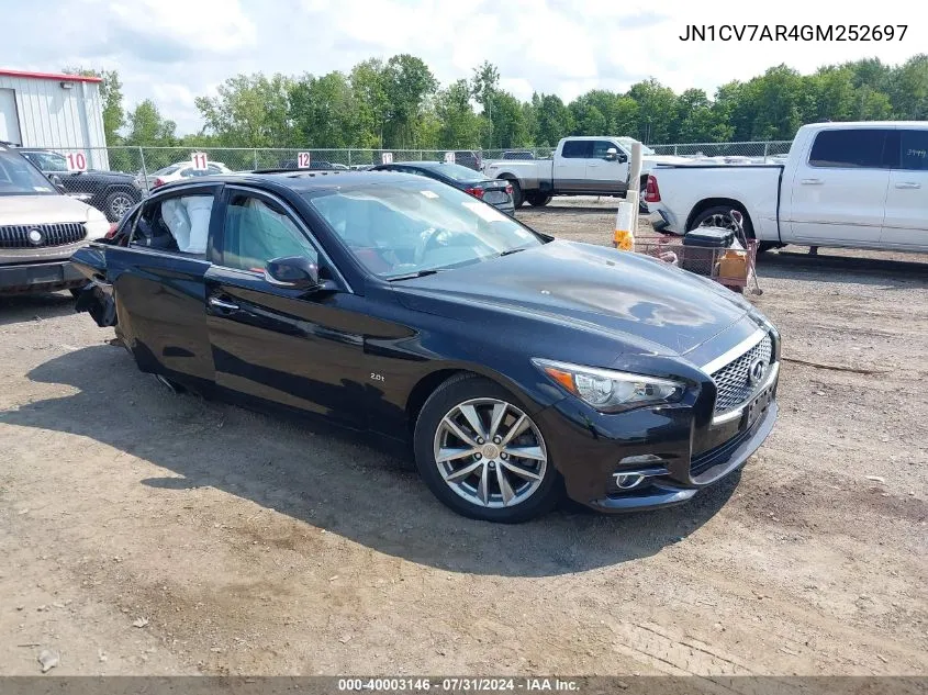 2016 Infiniti Q50 2.0T Base/2.0T Premium VIN: JN1CV7AR4GM252697 Lot: 40003146