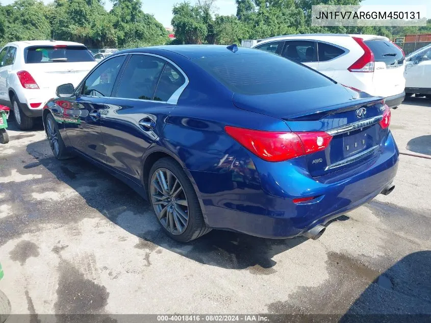 JN1FV7AR6GM450131 2016 Infiniti Q50 3.0T Red Sport 400