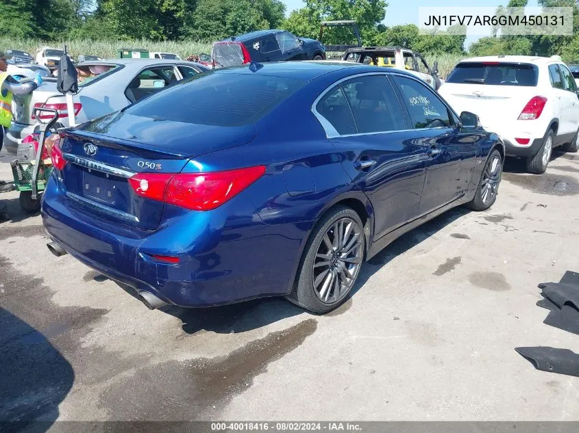 JN1FV7AR6GM450131 2016 Infiniti Q50 3.0T Red Sport 400