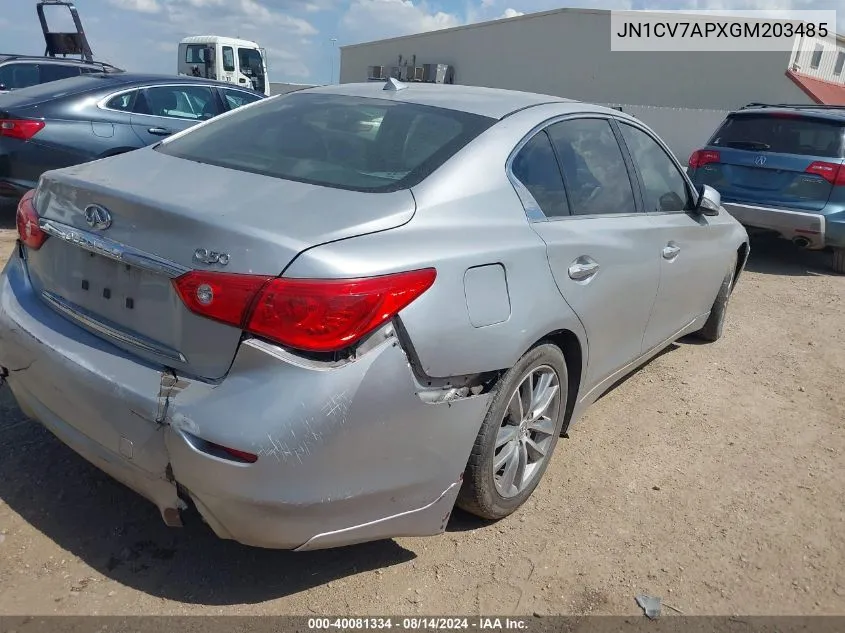 JN1CV7APXGM203485 2016 Infiniti Q50 2.0T Base/2.0T Premium