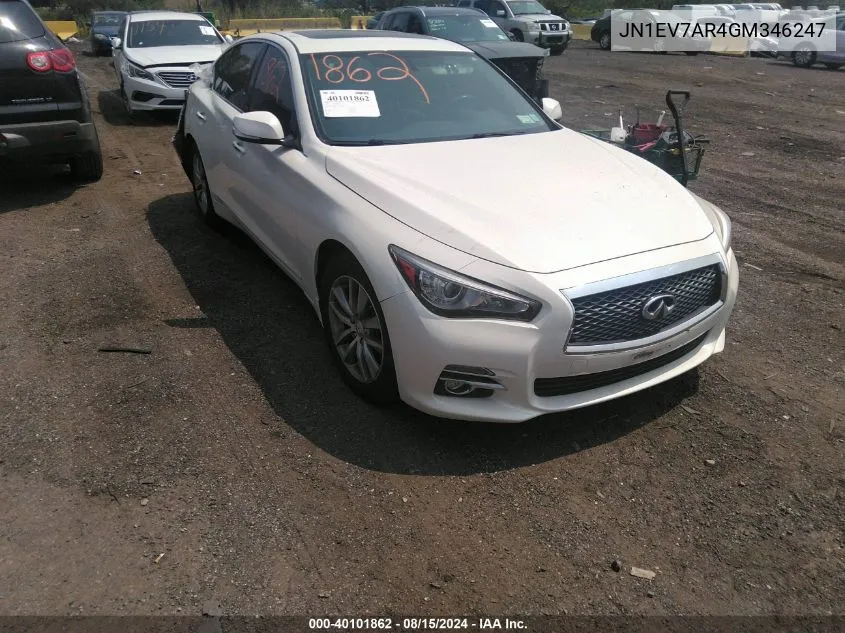 2016 Infiniti Q50 3.0T Premium VIN: JN1EV7AR4GM346247 Lot: 40101862