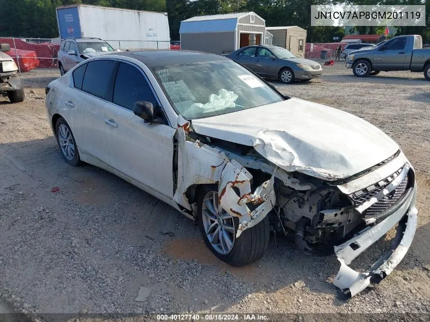 2016 Infiniti Q50 2.0T Base VIN: JN1CV7AP8GM201119 Lot: 40127740