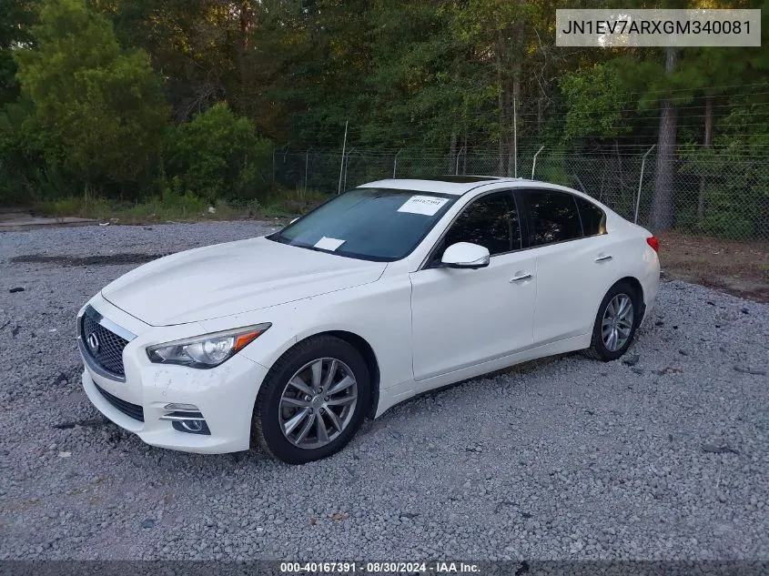 2016 Infiniti Q50 3.0T Premium VIN: JN1EV7ARXGM340081 Lot: 40167391