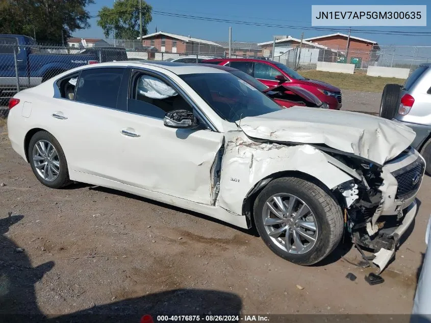 2016 Infiniti Q50 3.0T Premium VIN: JN1EV7AP5GM300635 Lot: 40176875