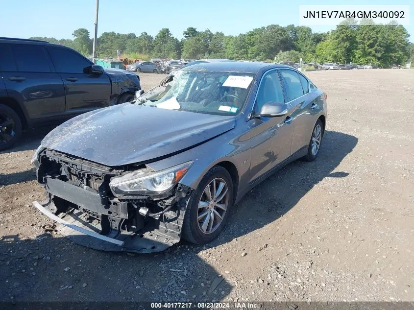 2016 Infiniti Q50 3.0T Premium VIN: JN1EV7AR4GM340092 Lot: 40177217