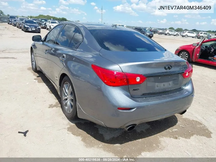 2016 Infiniti Q50 3.0T Premium VIN: JN1EV7AR4GM346409 Lot: 40219538