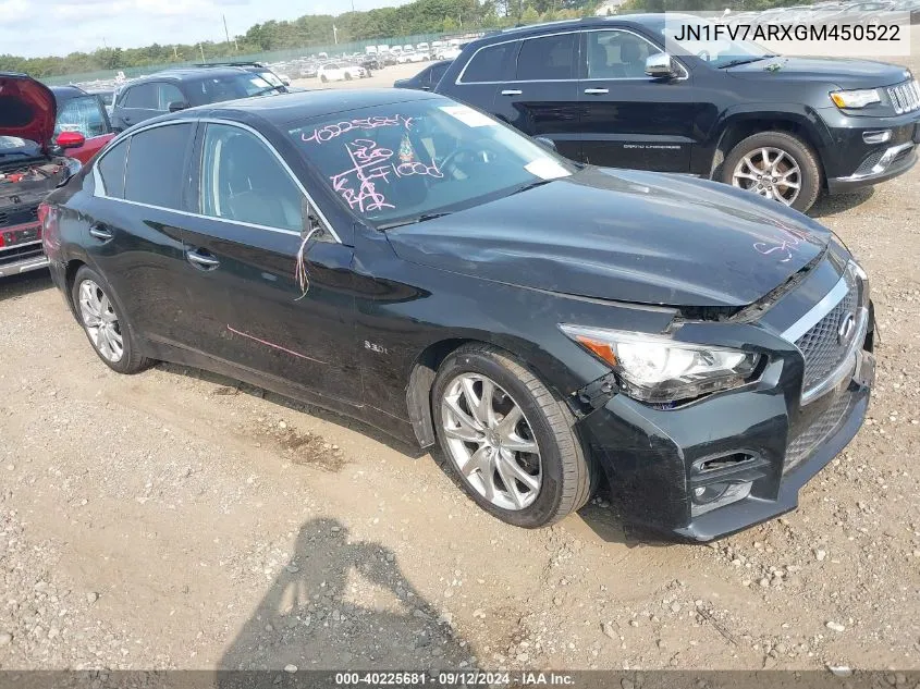 2016 Infiniti Q50 Red Sport 400 VIN: JN1FV7ARXGM450522 Lot: 40225681