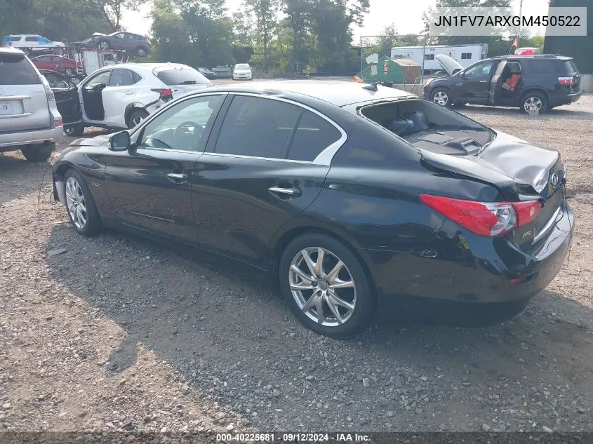 2016 Infiniti Q50 Red Sport 400 VIN: JN1FV7ARXGM450522 Lot: 40225681