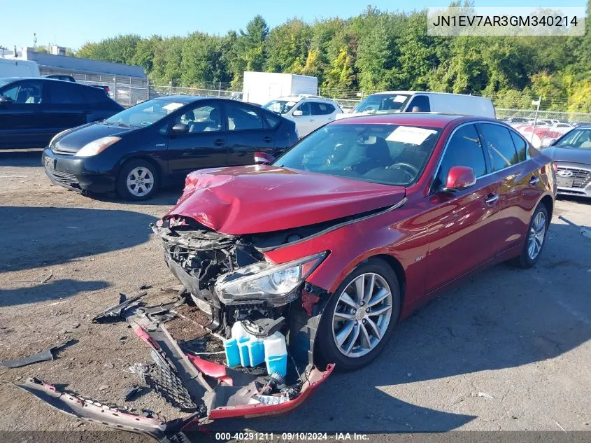 2016 Infiniti Q50 Premium/Sport VIN: JN1EV7AR3GM340214 Lot: 40291211