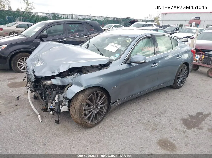 2016 Infiniti Q50 3.0T Red Sport 400 VIN: JN1FV7AR7GM451045 Lot: 40292613