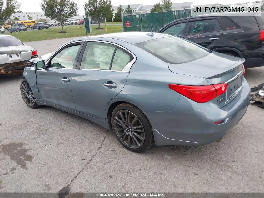 2016 Infiniti Q50 3.0T Red Sport 400 VIN: JN1FV7AR7GM451045 Lot: 40292613