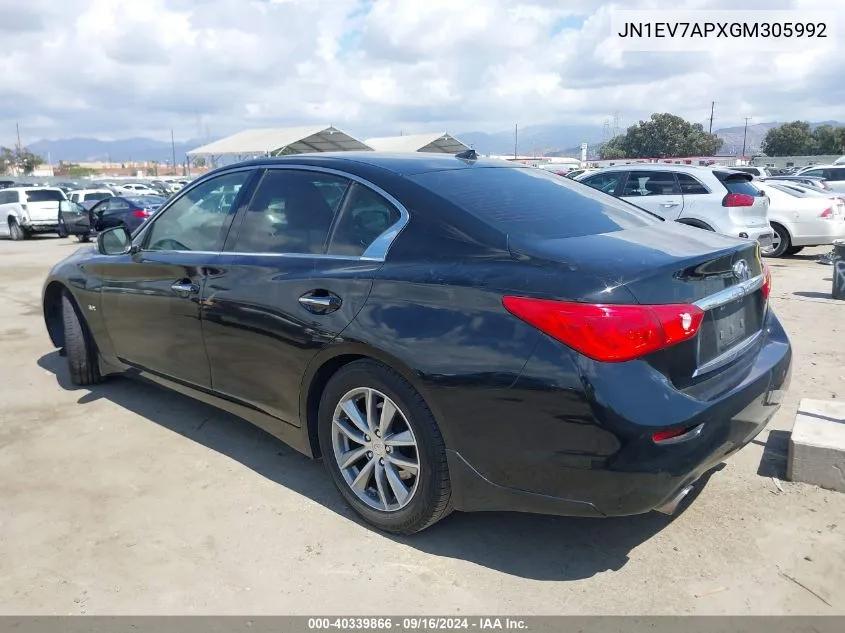 2016 Infiniti Q50 Premium/Sport VIN: JN1EV7APXGM305992 Lot: 40339866