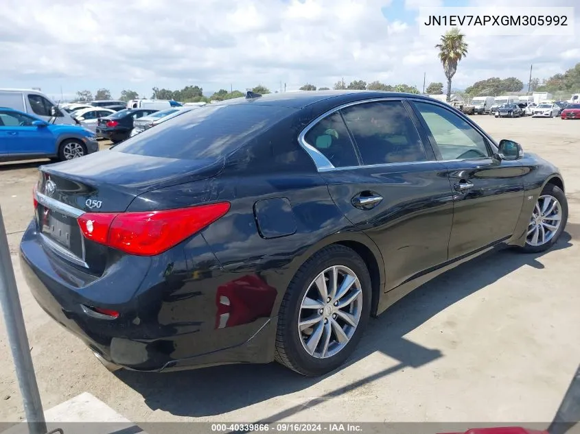 2016 Infiniti Q50 Premium/Sport VIN: JN1EV7APXGM305992 Lot: 40339866