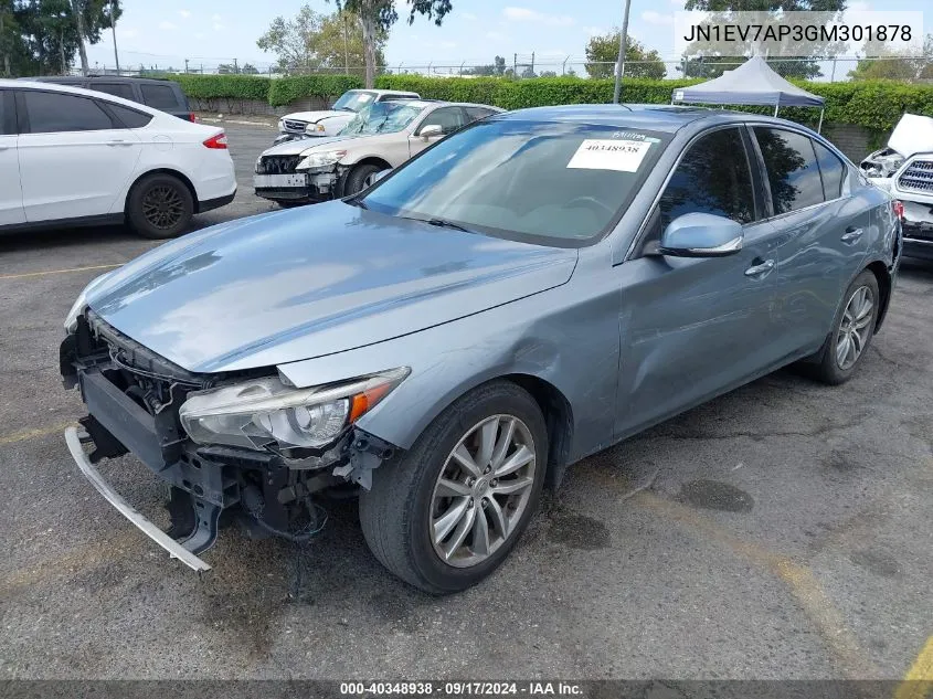 2016 Infiniti Q50 3.0T Premium/3.0T Sport VIN: JN1EV7AP3GM301878 Lot: 40348938