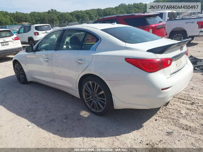 2016 Infiniti Q50 3.0T Red Sport 400 VIN: JN1FV7AR4GM450497 Lot: 40373906