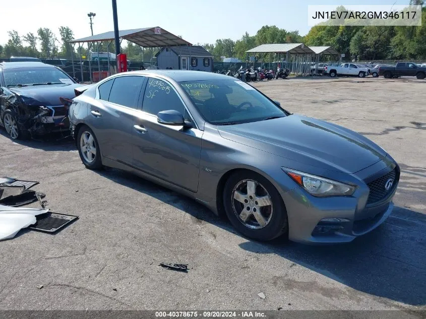 2016 Infiniti Q50 3.0T Premium VIN: JN1EV7AR2GM346117 Lot: 40378675