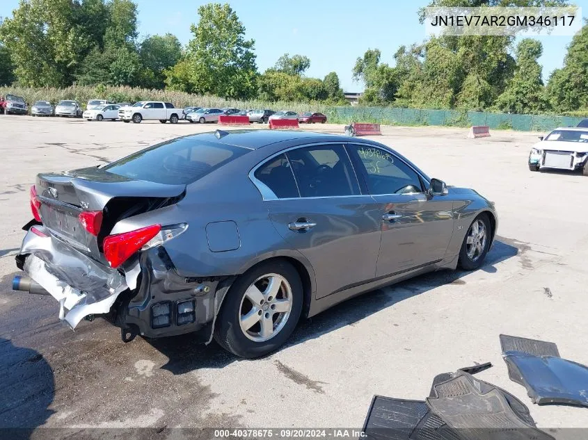 2016 Infiniti Q50 3.0T Premium VIN: JN1EV7AR2GM346117 Lot: 40378675