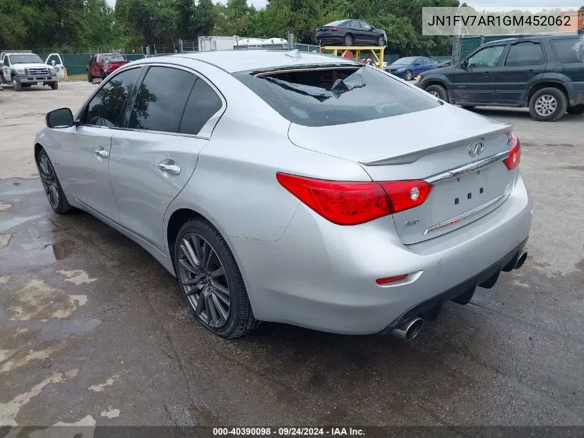 2016 Infiniti Q50 3.0T Red Sport 400 VIN: JN1FV7AR1GM452062 Lot: 40390098