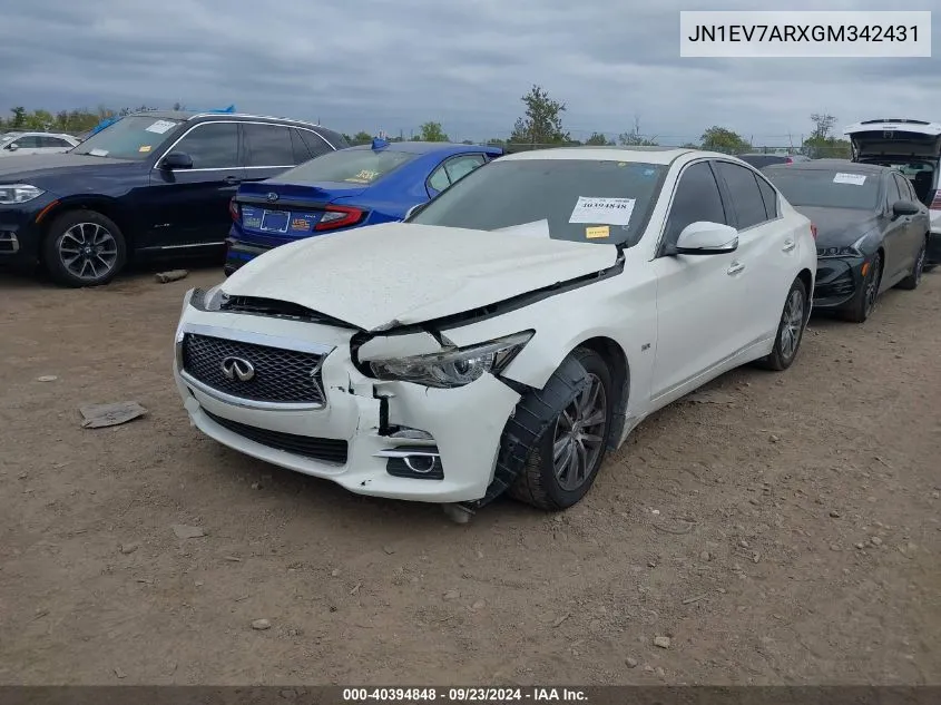 2016 Infiniti Q50 Premium/Sport VIN: JN1EV7ARXGM342431 Lot: 40394848