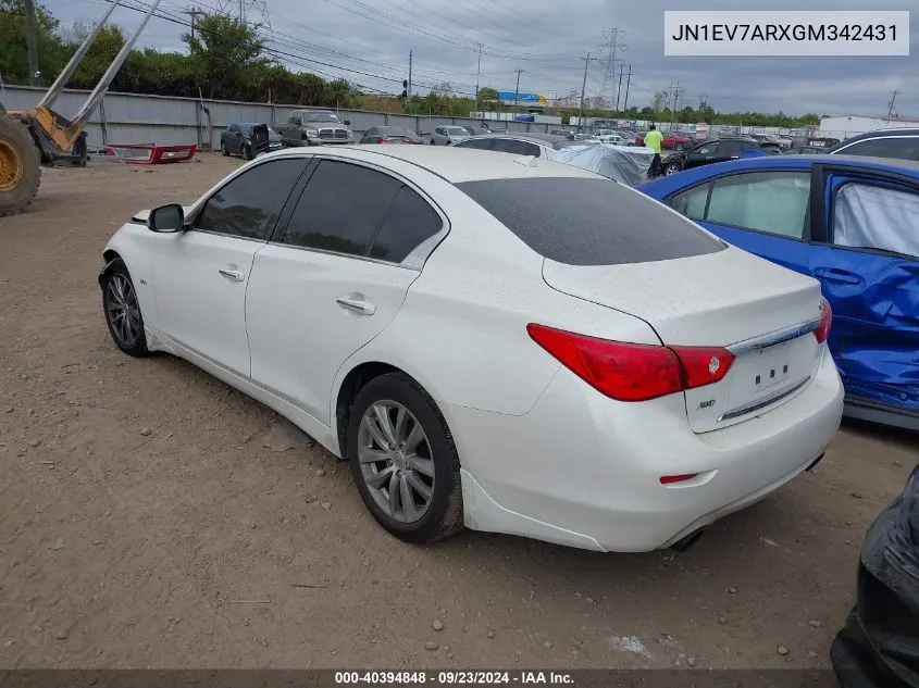 JN1EV7ARXGM342431 2016 Infiniti Q50 Premium/Sport