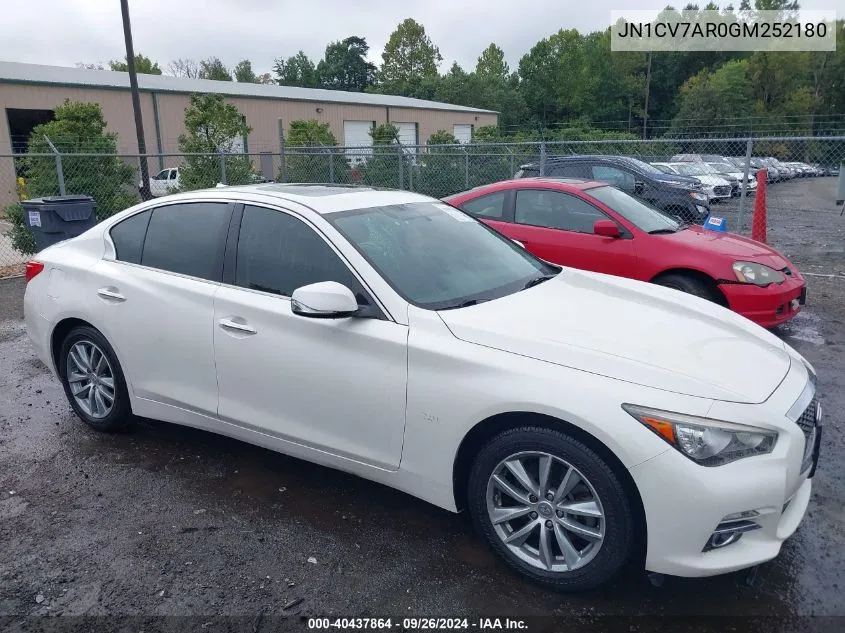 2016 Infiniti Q50 Premium VIN: JN1CV7AR0GM252180 Lot: 40437864