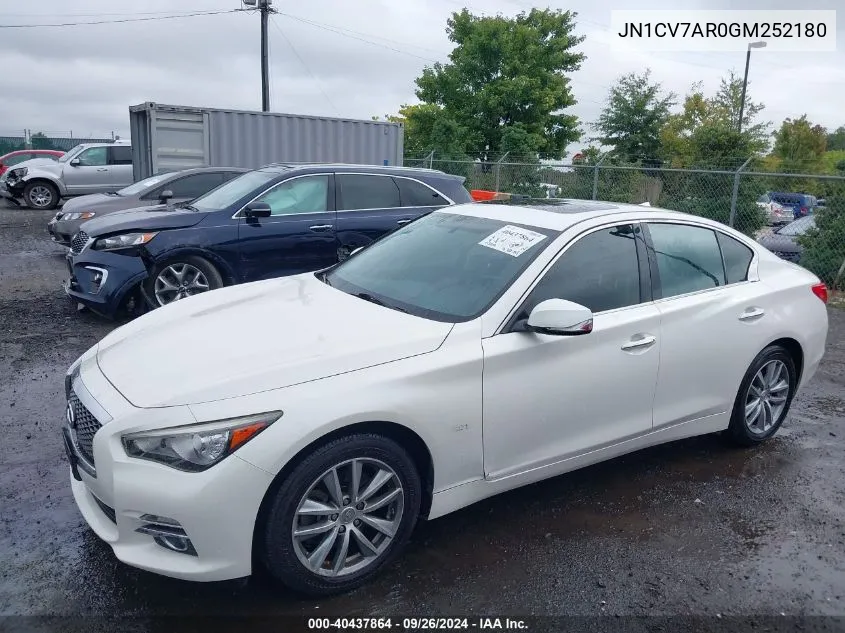 2016 Infiniti Q50 Premium VIN: JN1CV7AR0GM252180 Lot: 40437864