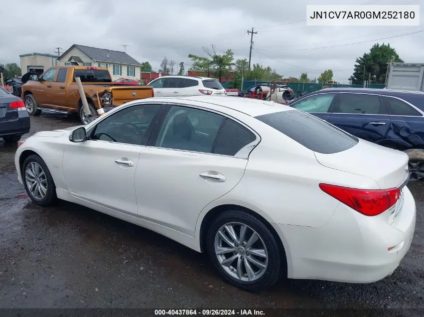 2016 Infiniti Q50 Premium VIN: JN1CV7AR0GM252180 Lot: 40437864