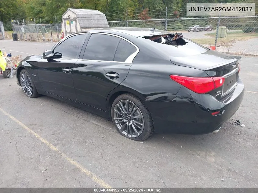 2016 Infiniti Q50 3.0T Red Sport 400 VIN: JN1FV7AR2GM452037 Lot: 40444192