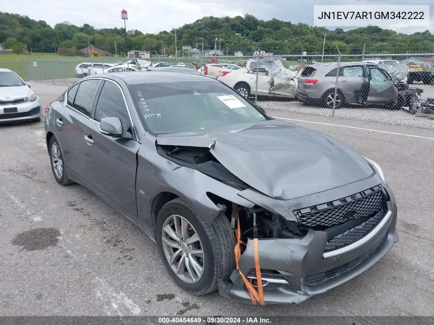 2016 Infiniti Q50 3.0T Premium VIN: JN1EV7AR1GM342222 Lot: 40454649