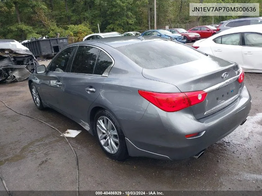 2016 Infiniti Q50 3.0T Premium VIN: JN1EV7AP7GM300636 Lot: 40486929