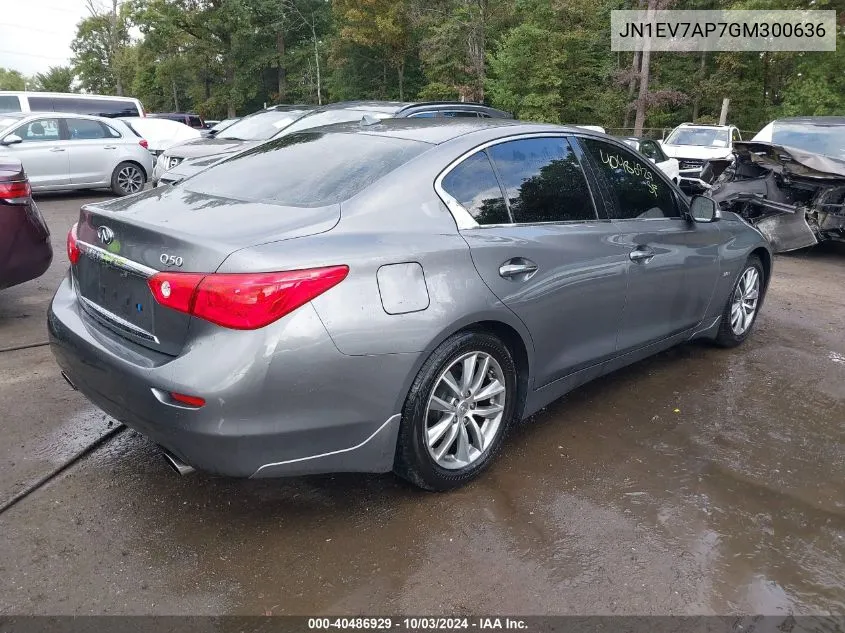 2016 Infiniti Q50 3.0T Premium VIN: JN1EV7AP7GM300636 Lot: 40486929