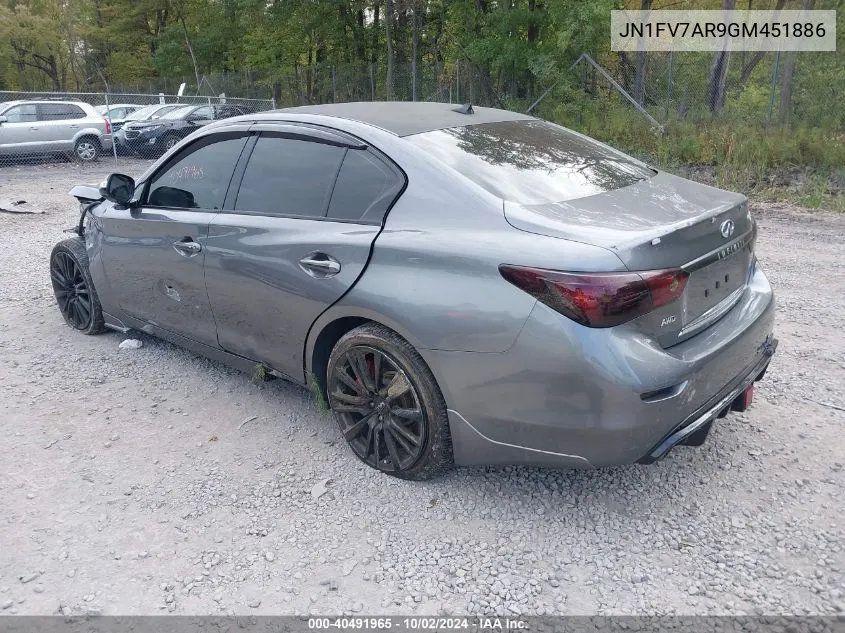 2016 Infiniti Q50 3.0T Red Sport 400 VIN: JN1FV7AR9GM451886 Lot: 40491965