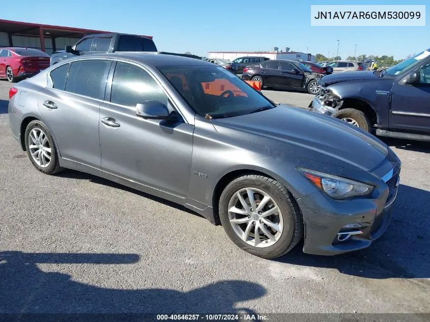 2016 Infiniti Q50 Hybrid VIN: JN1AV7AR6GM530099 Lot: 40546257